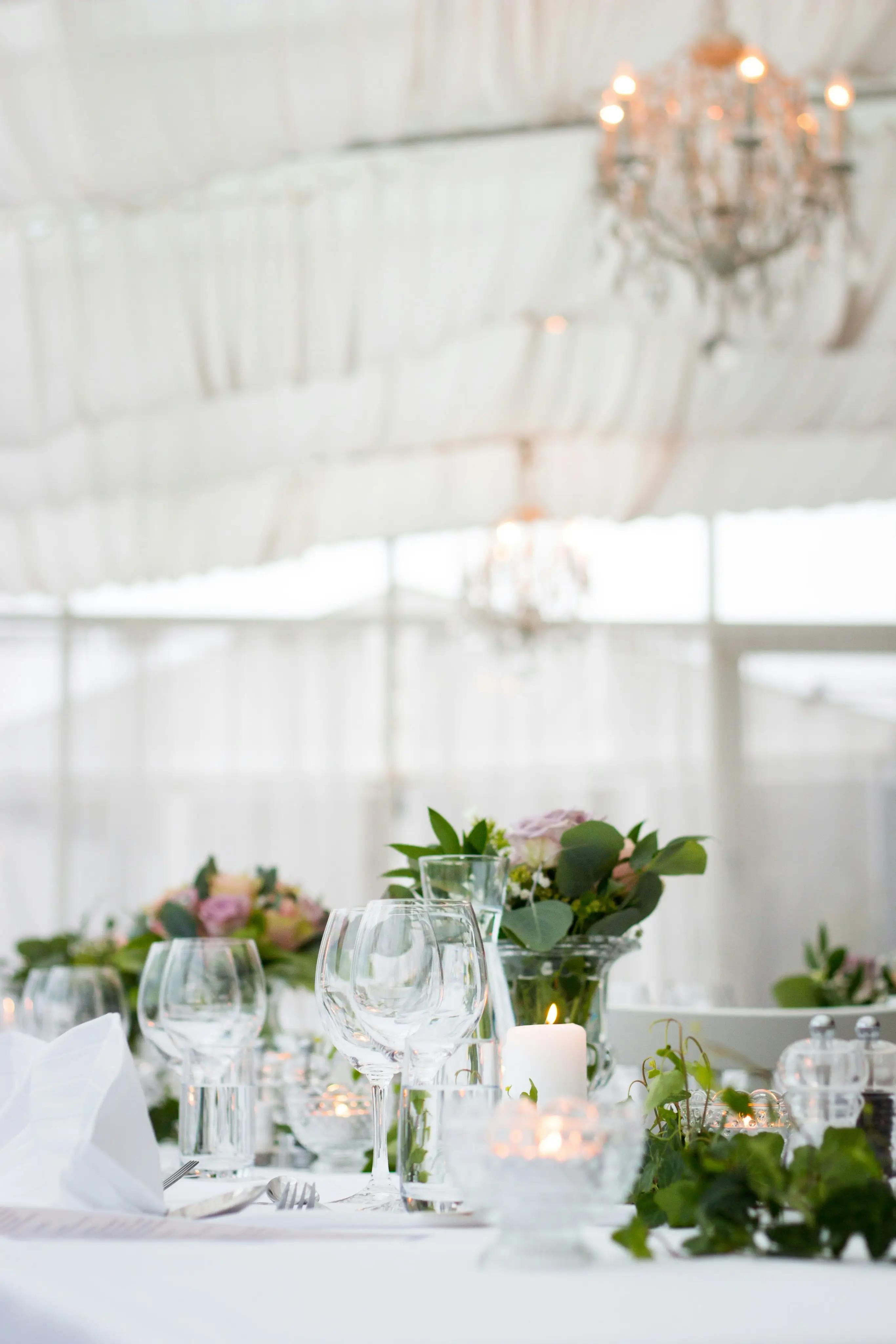 table with glasses