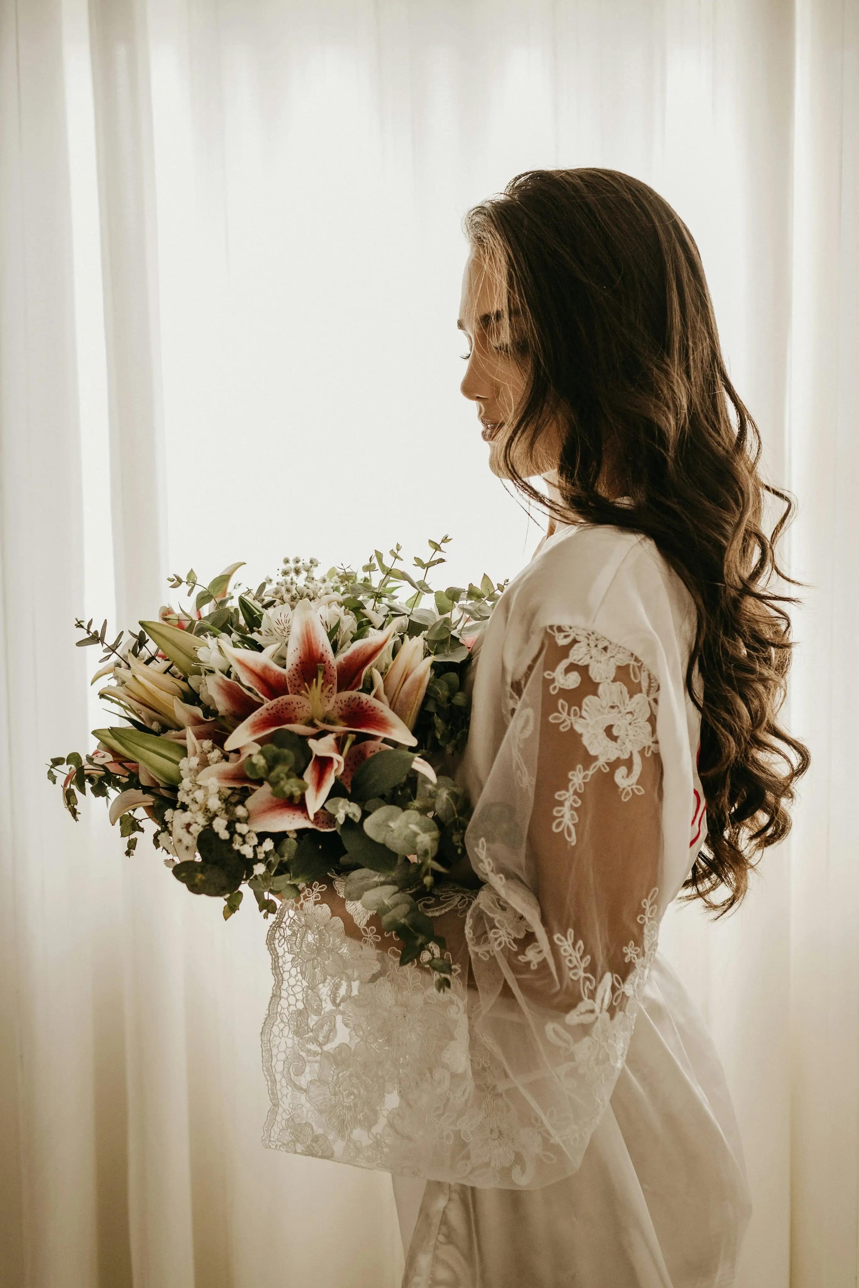 woman with flowers